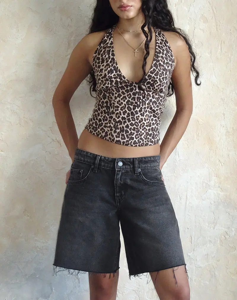 Roomy Low Rise Jorts In Washed Black Grey 1