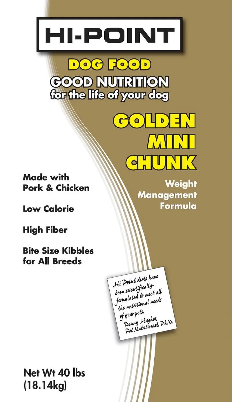 Shawnee Hi Point Golden Mini Chunk 40Lb Dog Food 1