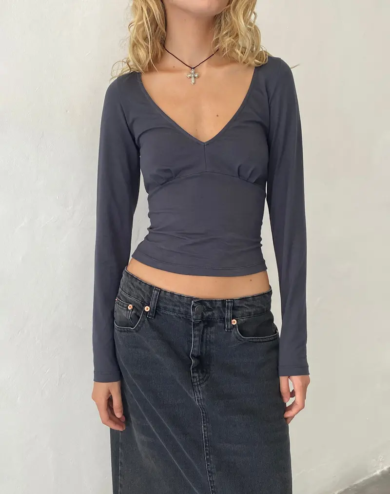 Sisil Long Sleeve Top In Ocean Storm 1