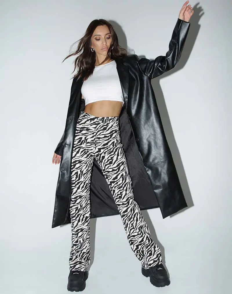 Zoven Trouser In 90'S Zebra Black And White 1