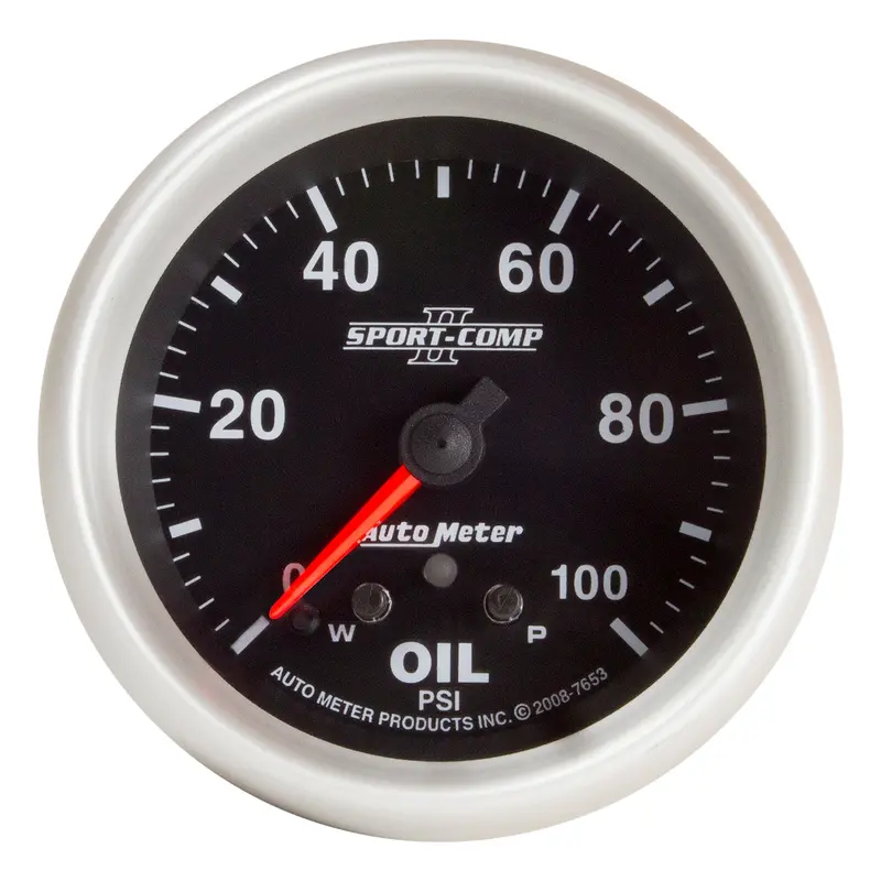 Autometer Sport-Comp Ii Oil Pressure Gauge – 2-5/8", 100 Psi, Stepper Motor With Peak Hold & Warning 1