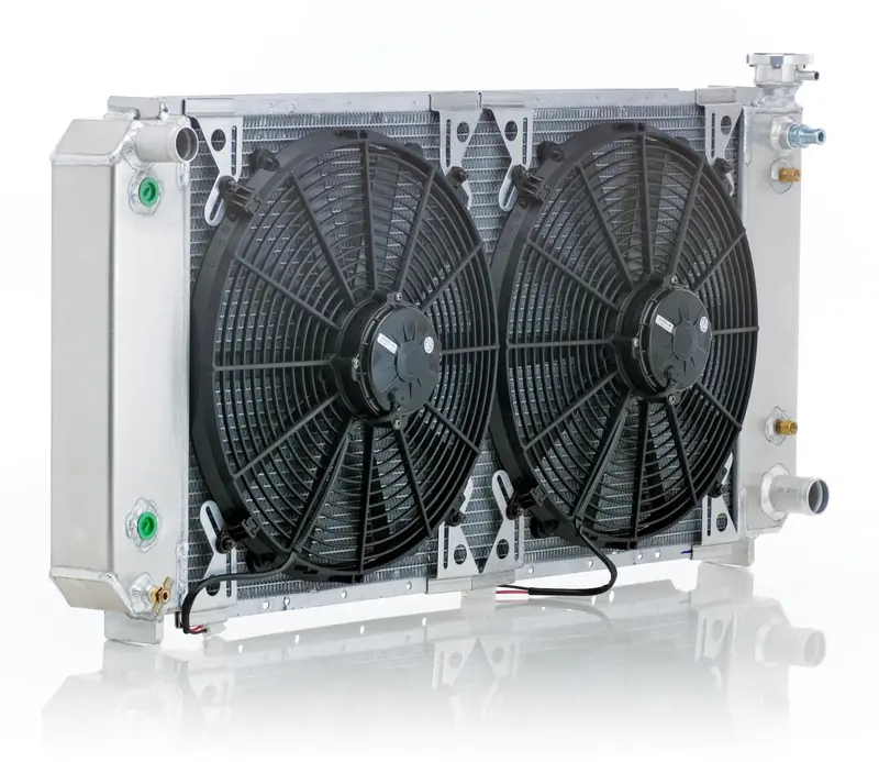 Be Cool Dual-Cooler Radiator Module For 1988–1999 Gm Vehicles – Polished Finish, Rated For 400–700 Hp 1