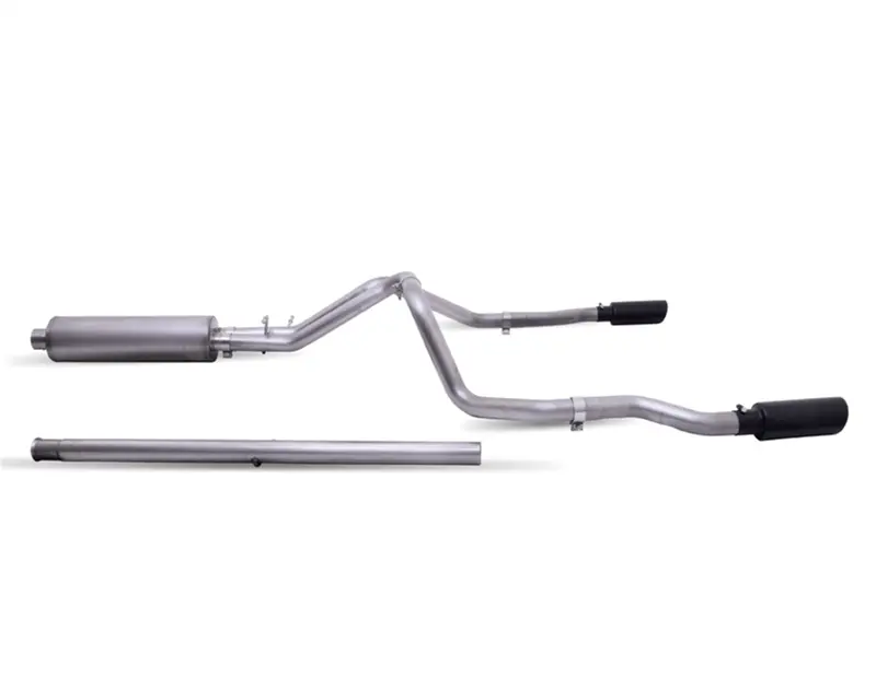 Gibson 65713B Black Elite Cat-Back Exhaust – Stainless Steel Dual Split System With Aggressive Tone 1