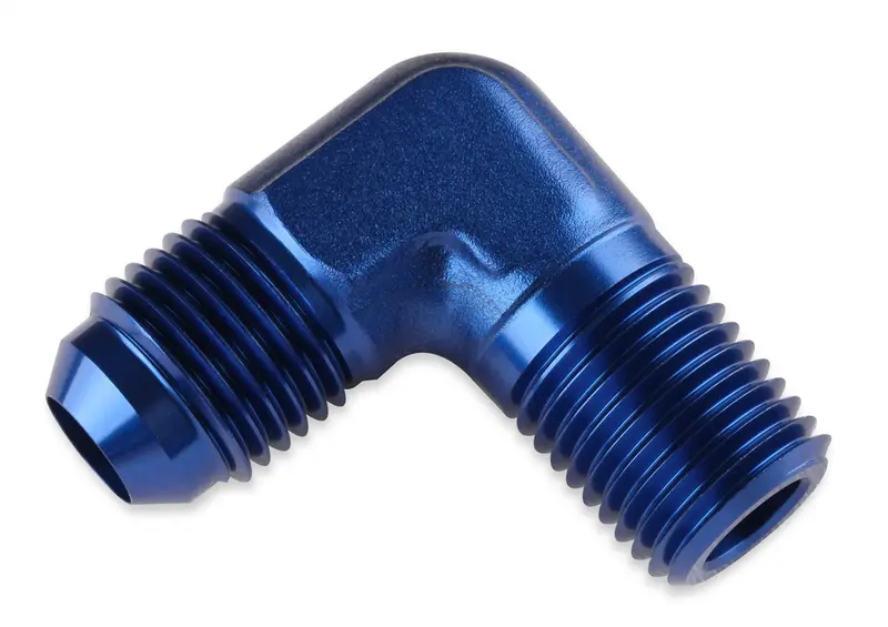 Mr. Gasket 482212 90° An Adapter – -10 An Male To 3/4" Npt, Anodized Blue 1