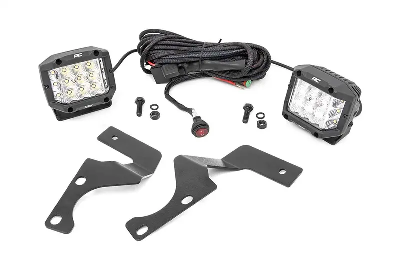 Rough Country 3" Wide-Angle Led Ditch Light Kit For 2010+ Toyota 4Runner (Windshield-Mounted) 1