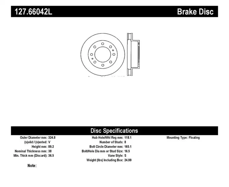 Stoptech 127.66042L Sport Drilled/Slotted Front Left Brake Rotor 1