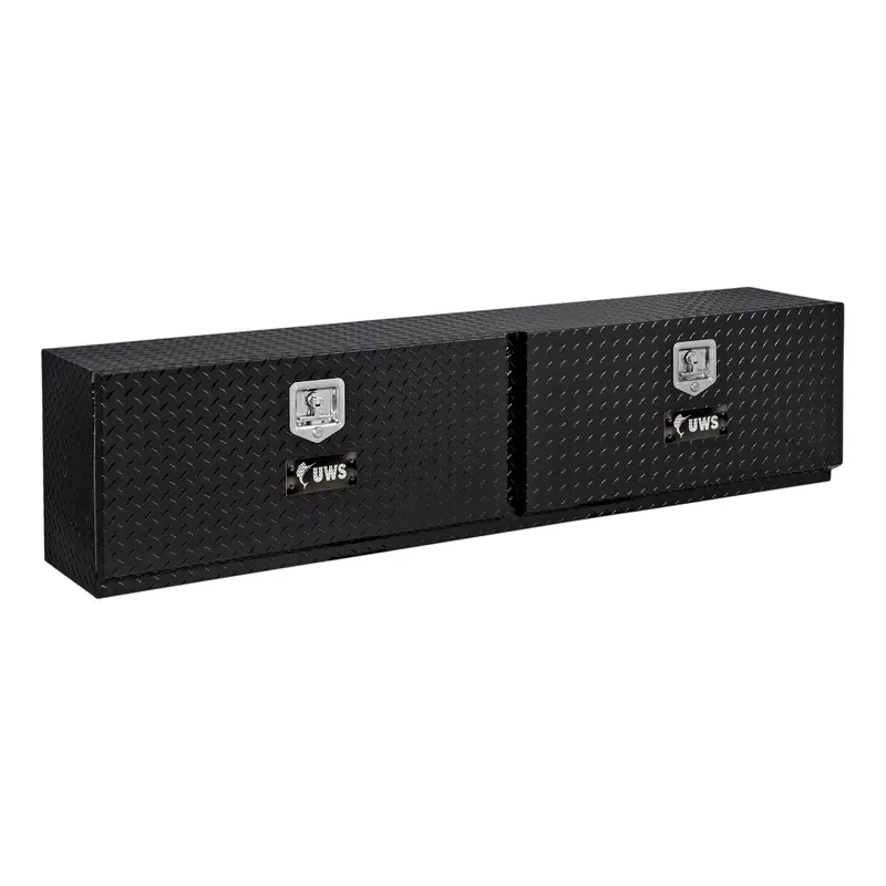 Uws Tbts-90-Blk 90-Inch Gloss Black Aluminum Topside Truck Toolbox – Double-Door Design 1